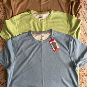 Woolrich Men's Short Sleeve T-Shirt Trio - Light Blue, Light Green, Brown